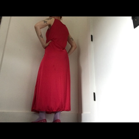 Vintage 1950’s Vintage Nightgown Red & Pink Maxi - Picture 6 of 11